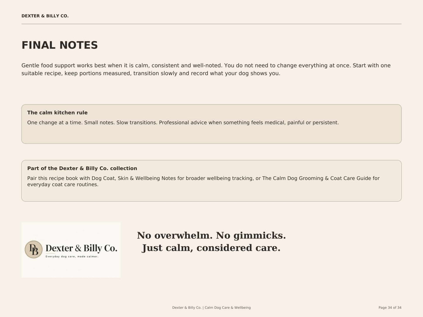 Digital download of The Gentle Dog Meal Planner and Sensitive Tummy Recipe Book by Dexter And Billy Co., featuring planner pages and recipes.