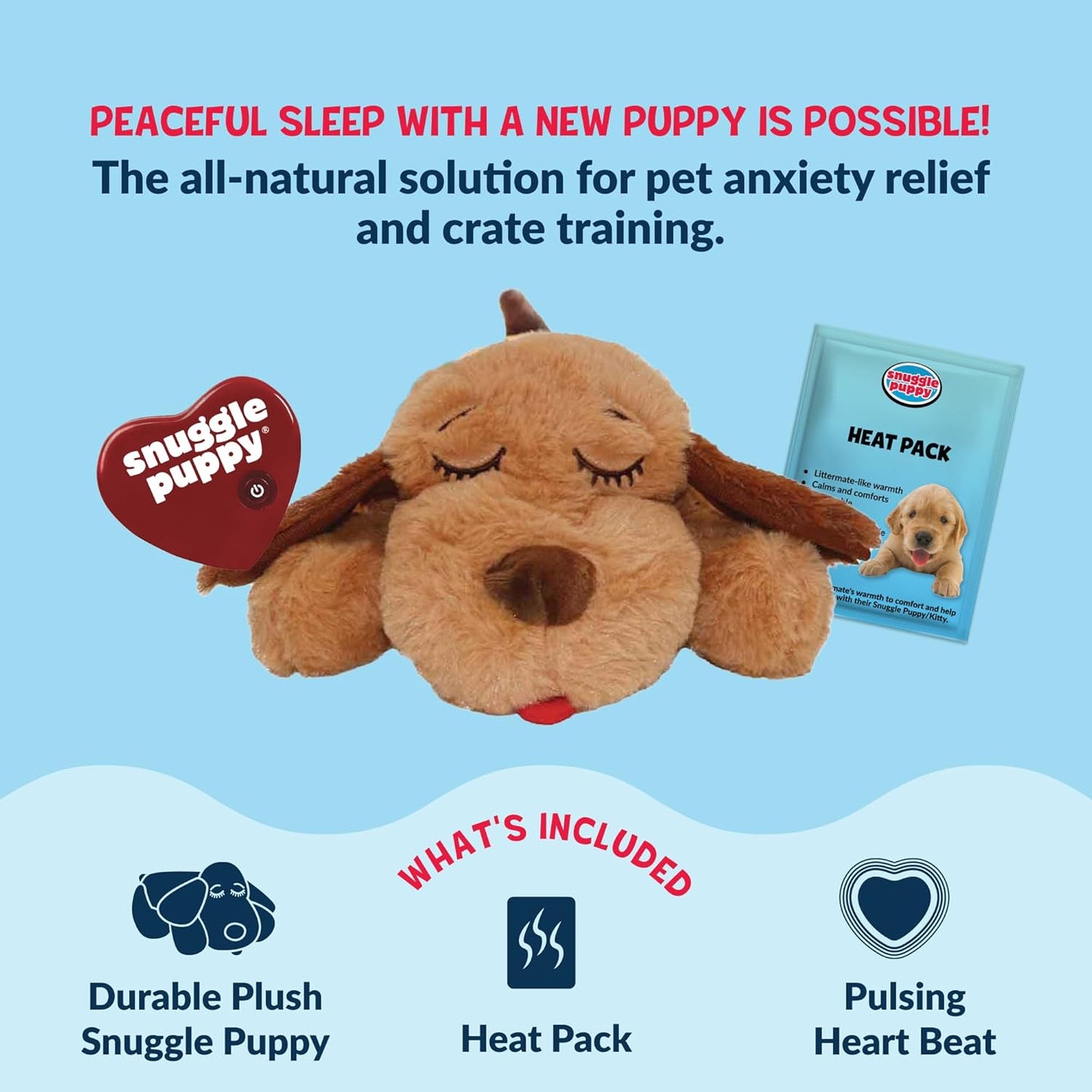 Snuggle Puppy Heartbeat Stuffed Dog Toy – Anxiety & Calming Aid - Dexter And Billy Co.