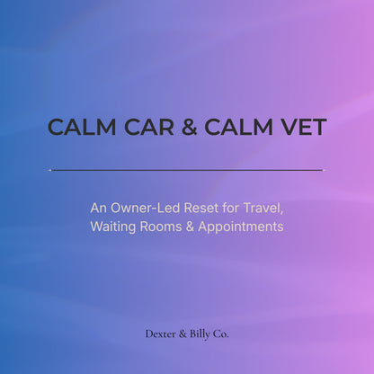 Calm Car and Calm Vet audio guide for dogs and owners by Dexter and Billy Co