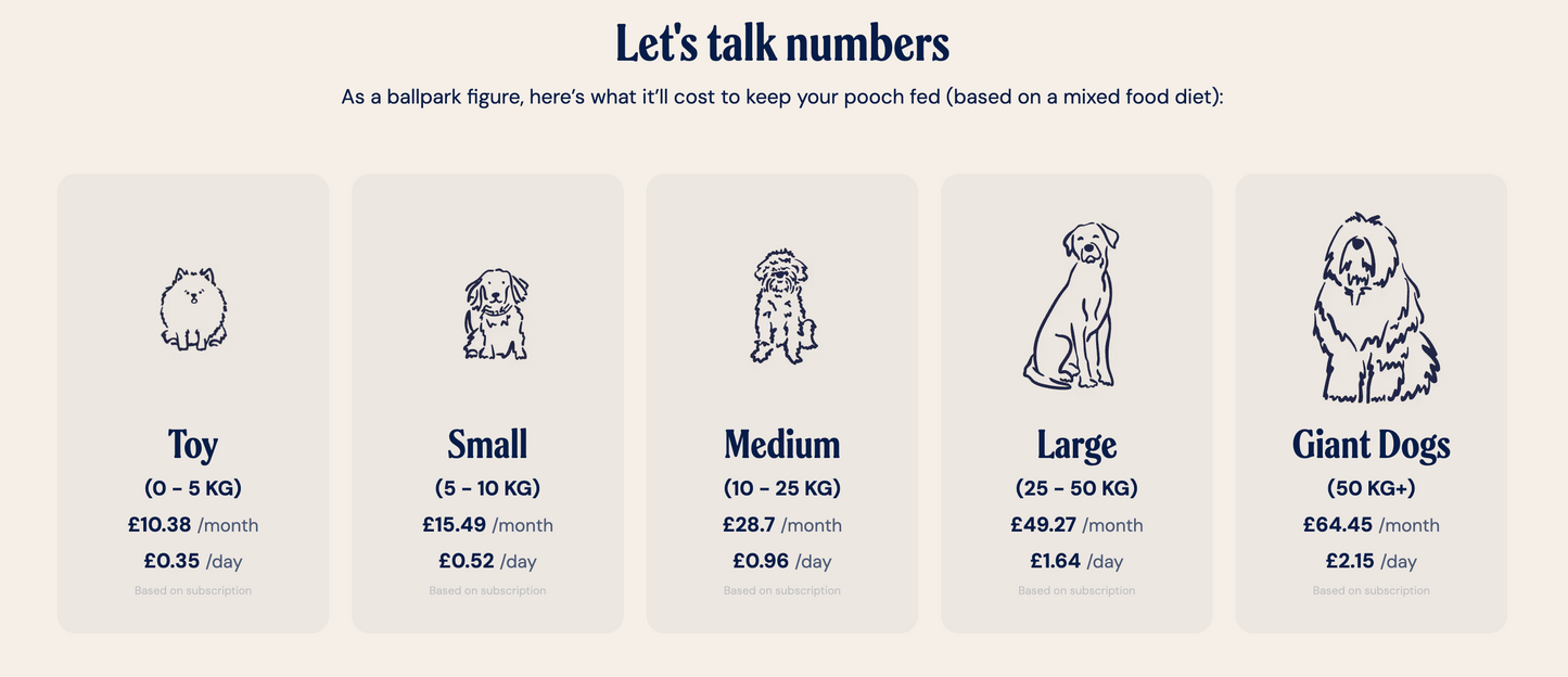 Pooch & Mutt dog subscription box with a focus on healthy dog food and treats, featuring the brand logo and packaging.