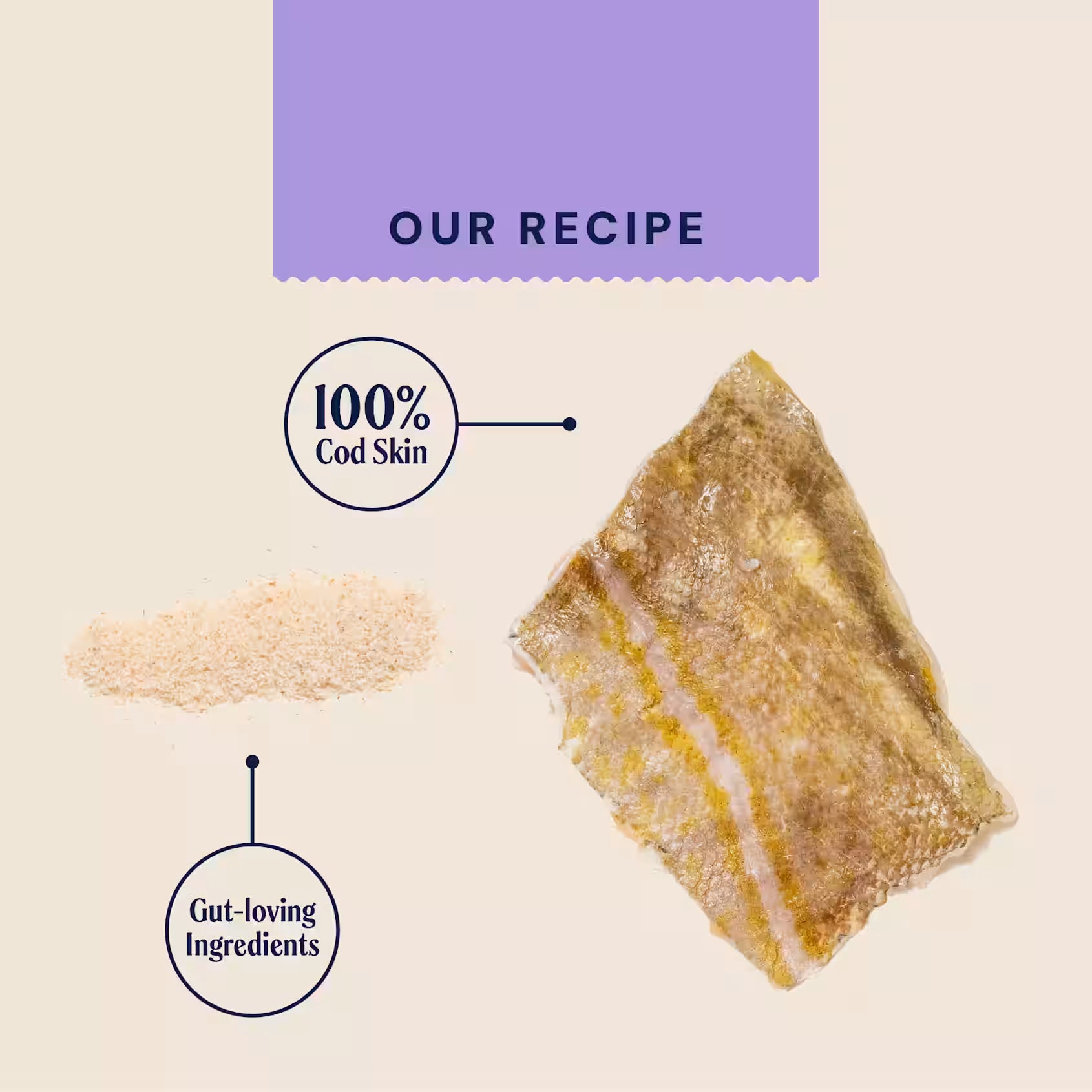 Pooch & Mutt dog treats with fish hide, promoting health and digestion, shown in a 90g package.