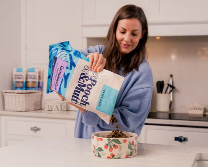 Pooch & Mutt dog subscription box with dry dog food, offering a convenient and eco-friendly way to feed your pet regularly.